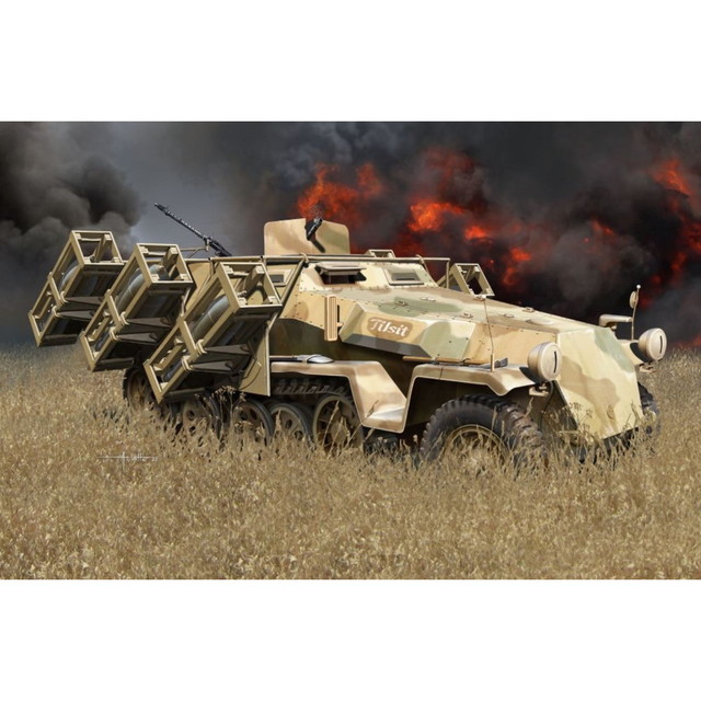 ドラゴン 1/35 WW.II ドイツ軍Sd.Kfz.251 Ausf.Cリベット仕様 ヴルフラーメン40搭載型 フィギュア4体付属 プラモデル DR6966