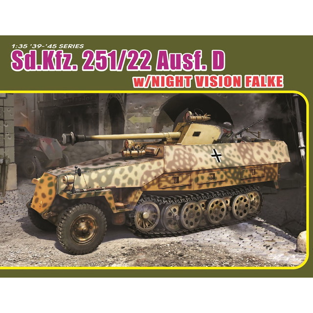 ドラゴン 1/35 WW.II ドイツ軍 Sd.Kfz.251/22 Ausf.D 7.5cm Pak40搭載型 ナイトビジョン ファルケ EZトラック/フィギュア付属 プラモデル DR6994F