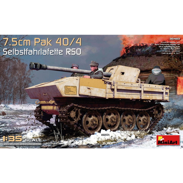 ミニアート 1/35 WW.II ドイツ軍 7.5cm PaK40/4搭載型 RSO プラモデル MA35483｜トイスタジアム2号店