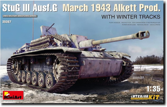 ミニアート インテリアキットシリーズ 1/35 WW.II ドイツ軍 III号突撃砲 G型 ヴィンターケッテ アルケット社製 1943年3月 プラモデル MA35367