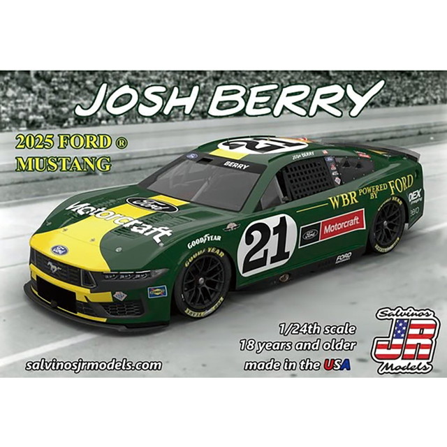 サルビノスJRモデルズ 1/24 ジョシュ・ベリー #21 ウッド・ブラザーズ・レーシング スローバッスキーム フォード マスタング NASCAR 2025 プラモデル WBF2025JBD