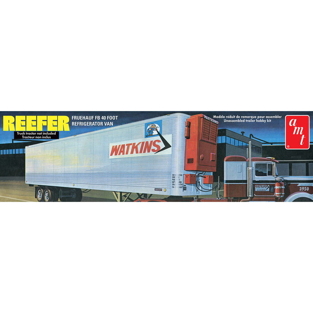 AMT 1/25 フルハーフ FB 40フィート リーファートレーラー(ワトキンス モーターライン) プラモデル AMT1421