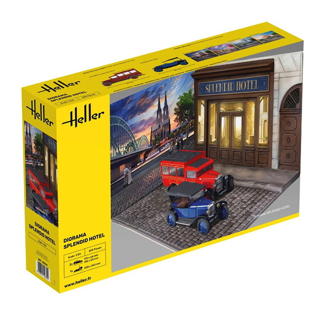 エレール 1/24 スプレンディッド ホテル 情景ベース シトロエン5CV ＆ シトロエンC4送迎車付属 プラモデル HE50330