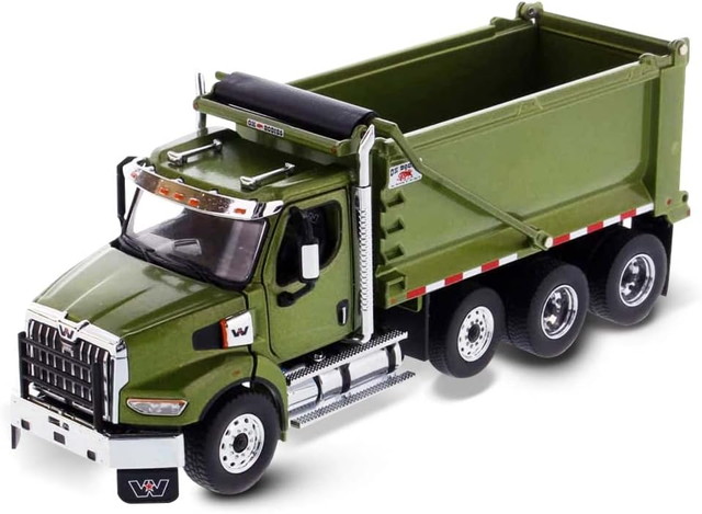 DIECAST MASTERS 1/50 Western Star 49X SBFA タンデム ダンプトラック メタリックオリーブグリーン 完成品ダイキャストミニカー 71086｜トイスタジアム2号店