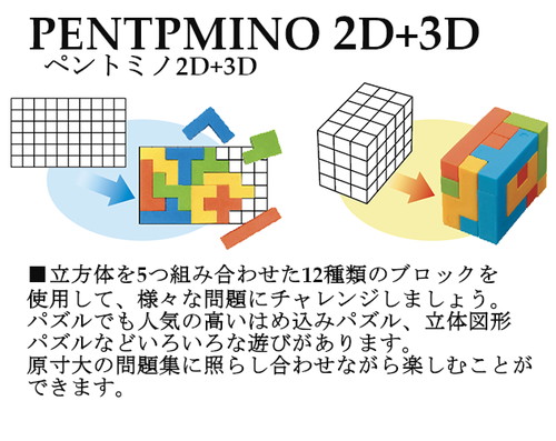 楽天市場 活脳パズル かつのう 3個セット 15ゲーム タングラム ペントミノ 2d 3d 鍛脳 たんのう シリーズ トイスタジアム2号店