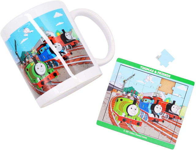 きかんしゃトーマス マグカップ ＆ 木製ジグソーパズル コースター 緑 566032画像