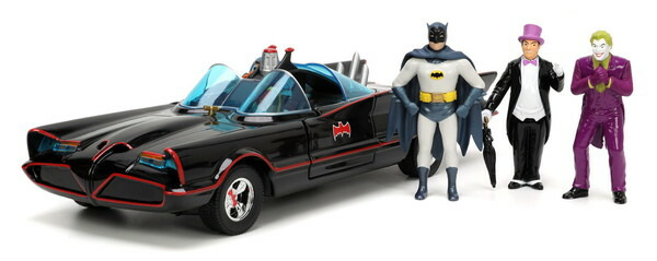 1/24 Jada Toys 1966 バットモービル & バットマン ロビン 1966 Batmobile w/Batman, Robin Penguin & Joker Figures