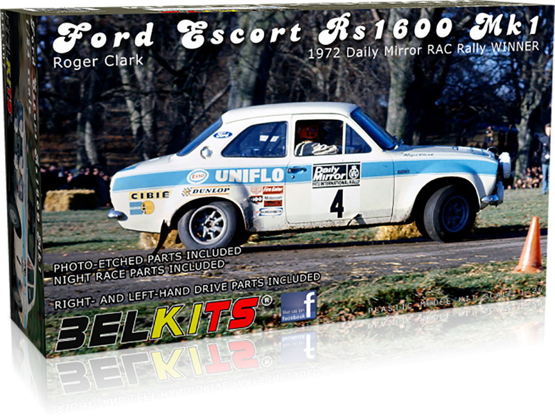 ベルキット 1/24 フォード エスコート RS1600 MK.I 1972 RACラリー ウィナー プラモデル BEL007