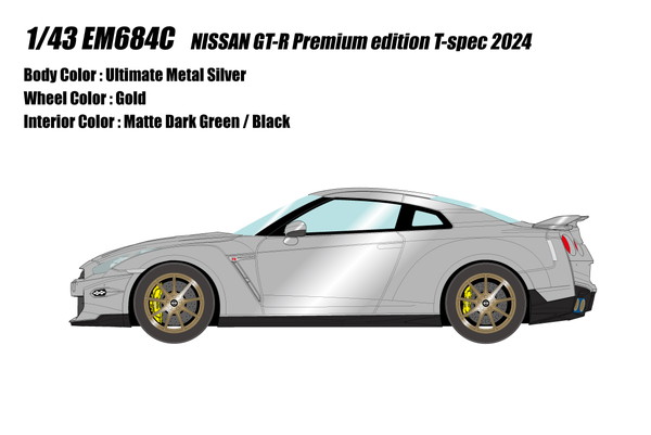 【送料無料】　EIDOLON 1/43 NISSAN GT-R プレミアムエディション T-spec 2024 アルティメイトメタルシルバー 完成品ミニカー EM684C