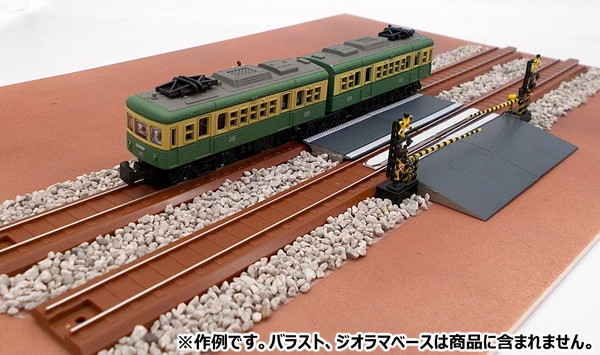 Nゲージ鉄道ジオラマ線路（鉄橋、踏切） N gauge] Build a railroad crossing and road (Tohoku Main