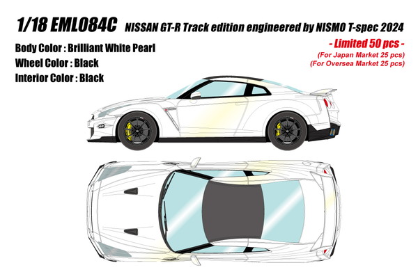 【送料無料】　EIDOLON 1/18 NISSAN GT-R Track edition engineered by NISMO T-spec 2024 ブリリアントホワイトパール 完成品ミニカー EML084C