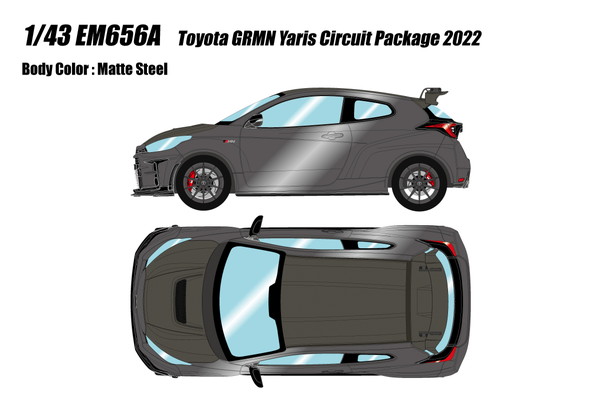 EIDOLON 1/43 トヨタ GRMN ヤリス Circuit Package 2022 マットスチール 完成品ミニカー EM656A|トイスタジアム2号店