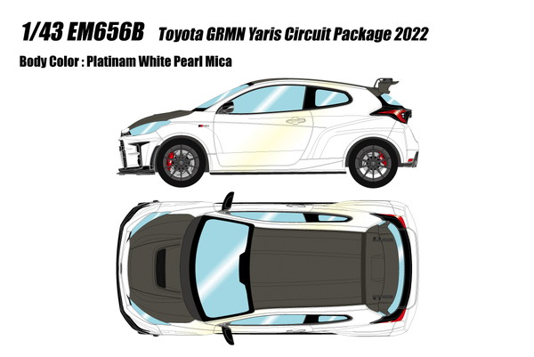 EIDOLON 1/43 トヨタ GRMN ヤリス Circuit Package 2022 プラチナホワイトパールマイカ 完成品ミニカー EM656B
