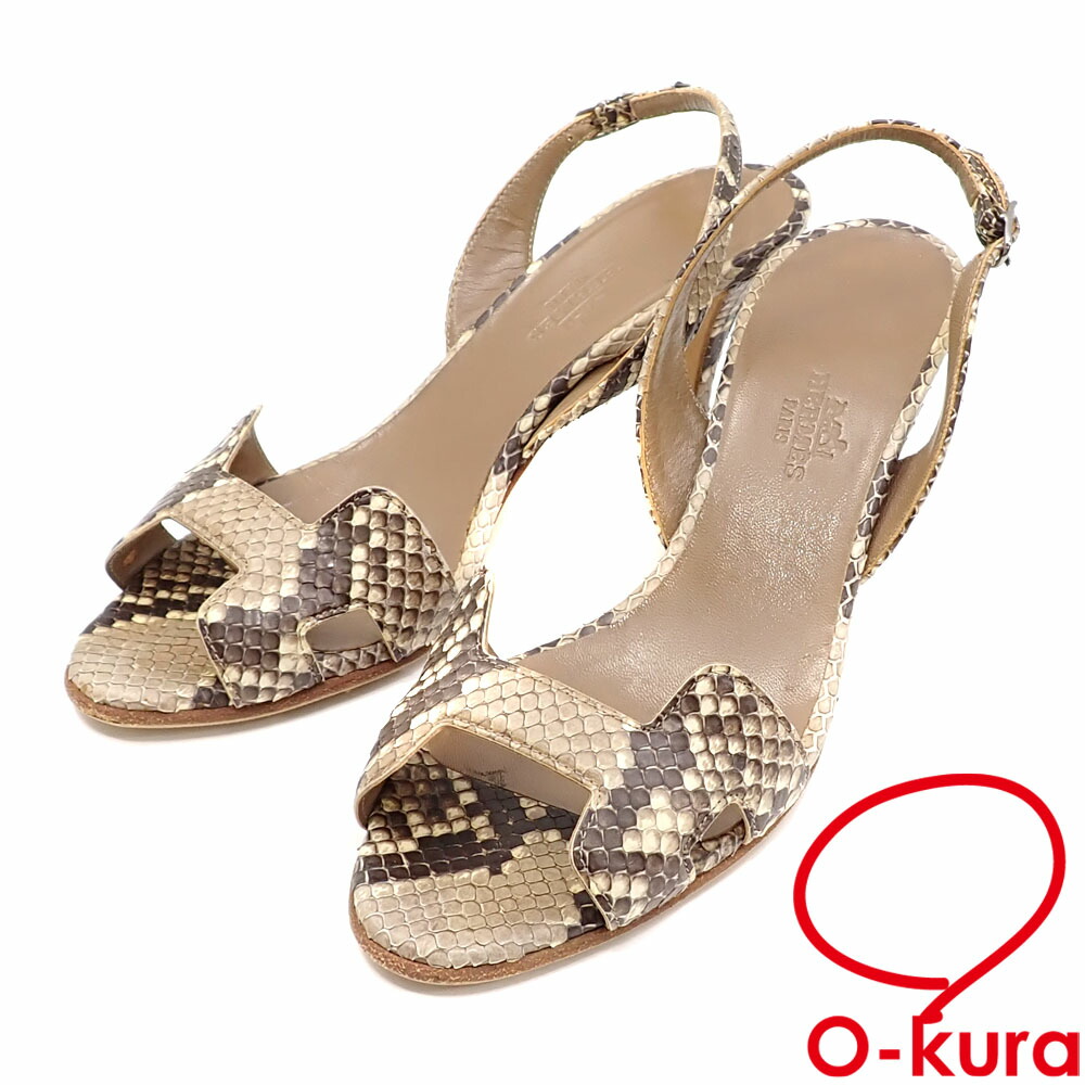 エルメス サンダル フールトゥ ウッドソール サイズ35 HERMES（エルメス） サンダル 靴 ウッドソール フールトゥ キャンバス