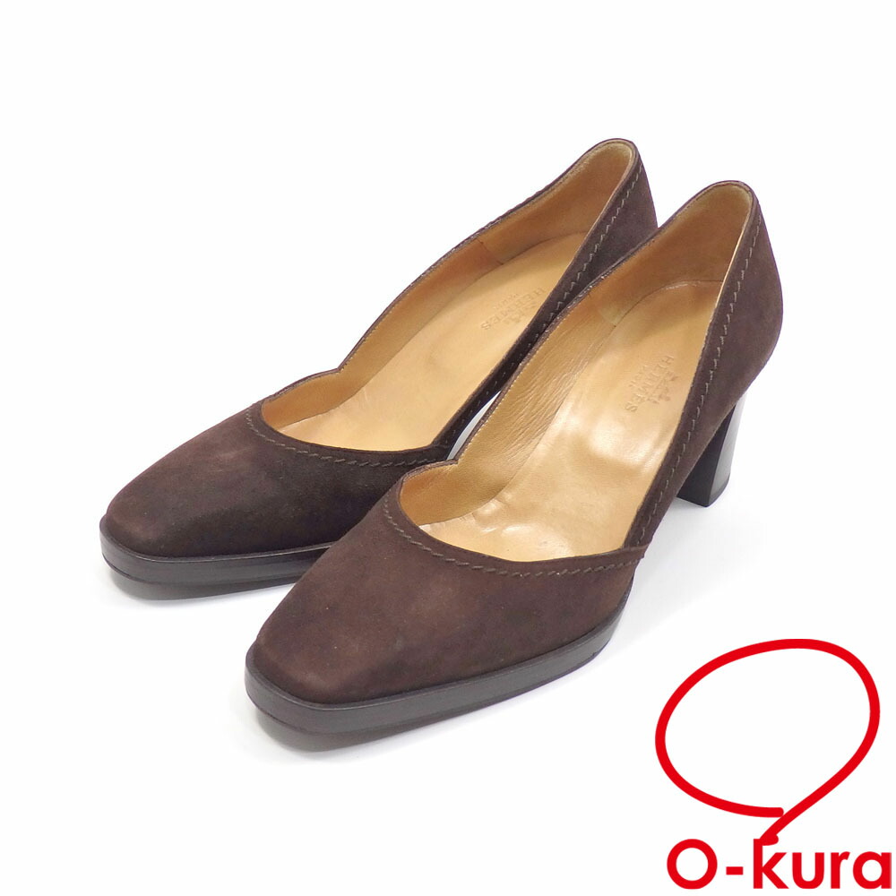 楽天市場】HERMES エルメス パンプス ハイヒール チャンキーヒール