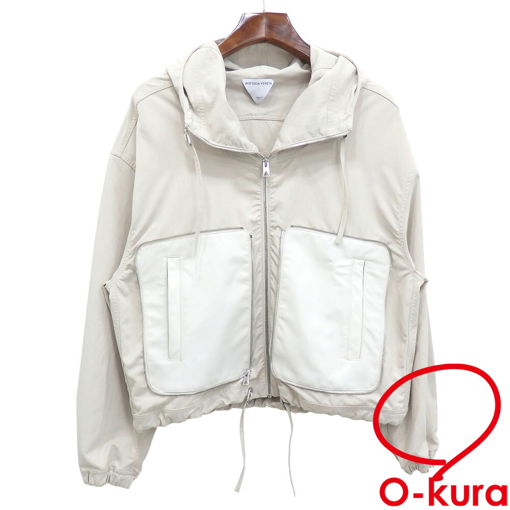 【中古】 ボッテガ ヴェネタ ベージュ パネル ジャケット レディース 長袖 ジップアップ フード ナイロン Sサイズ 231798F063000 古着 アパレル アウター 洋服