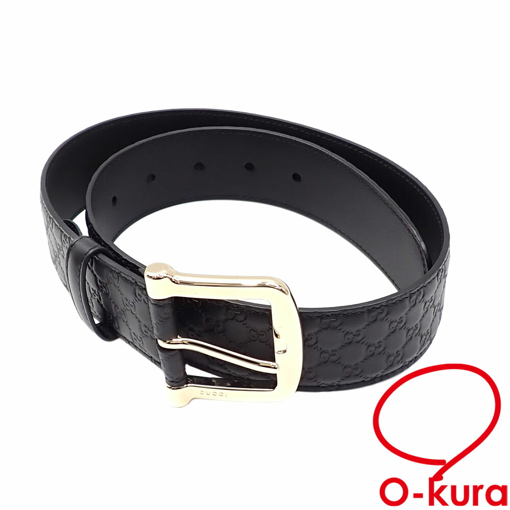 【中古】 グッチ 三尺帯 レディース なめし革 黒いこと 黒 70珊 28in 281548 BMJ1G マイクログッチシマ 逃げ口品 古着 御召しもの