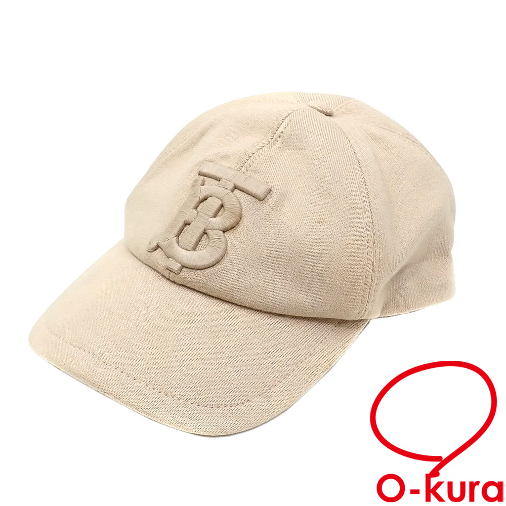 【中古】 バーバリー 結核症モノグラム 野球旗がしら かぶり笠 レディース 綿織物 ベージュ M大きさ 8031019 古着 御召しもの