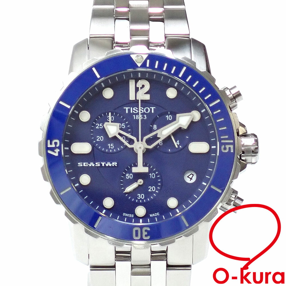 楽天市場】【中古】ティソ シースター オートマチック ブルー