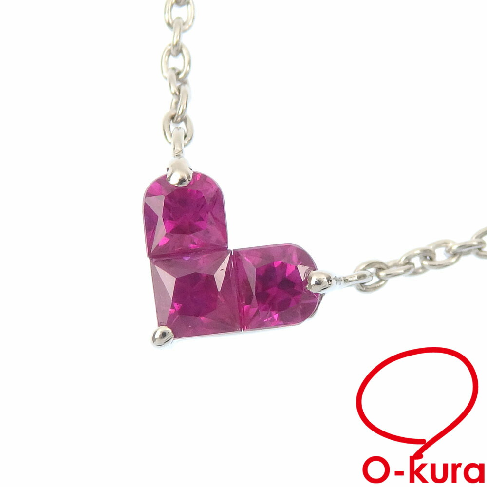 スタージュエリー】K18YG ルビーネックレス ミステリアスハート 約1.7g