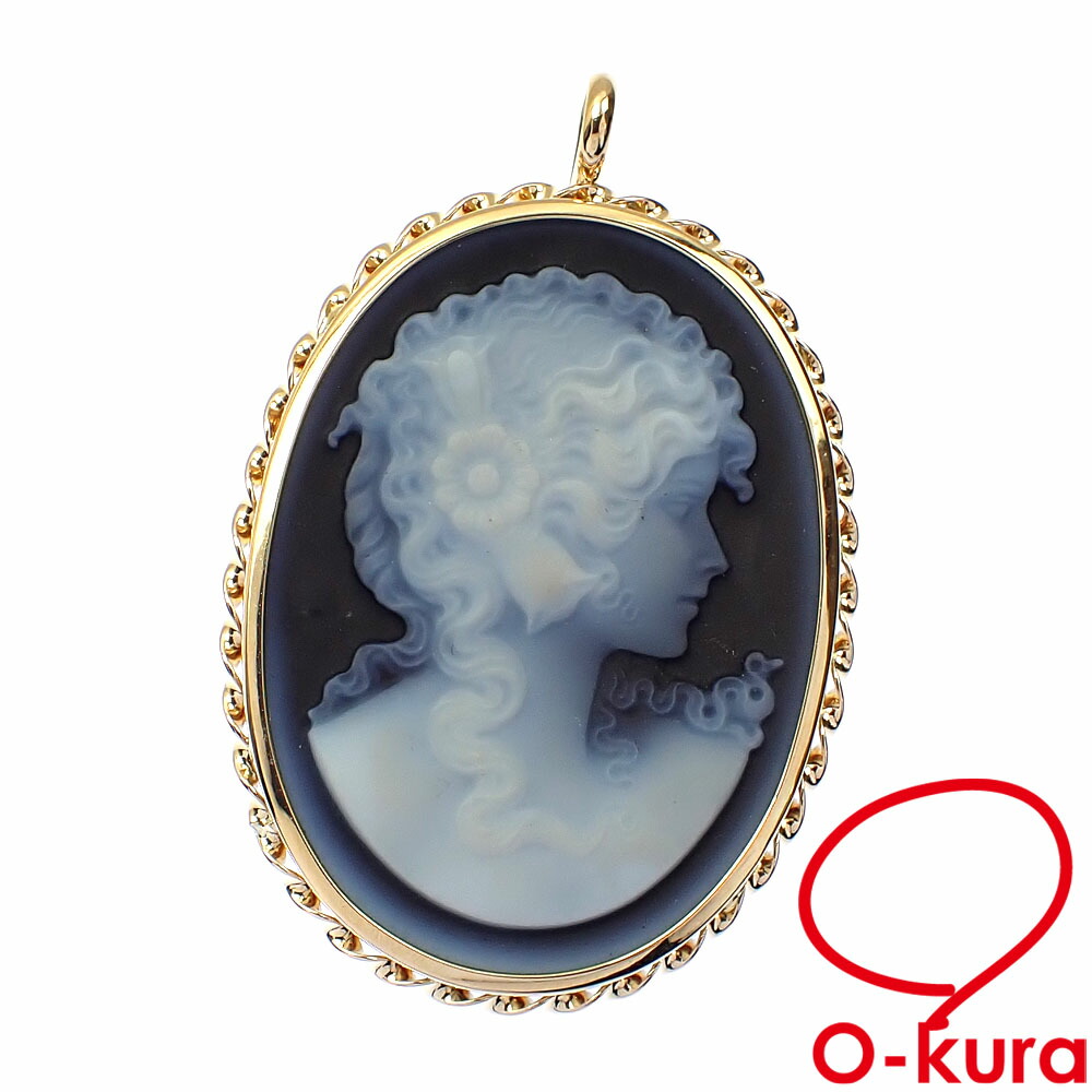 楽天市場】カメオ ペンダント ネックレス トップ ヘッド K18 イエロー