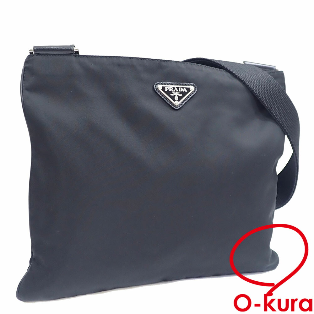 【中古】 プラダ ショルダーバッグ レディース ネロ ブラック 黒 ナイロン VA0053 肩掛け 斜め掛け