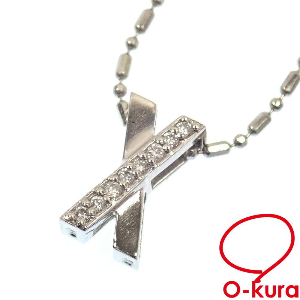 【中古】 ダイヤモンド ネックレス レディース Pt850 Pt900 0.08ct 5.0g プラチナ