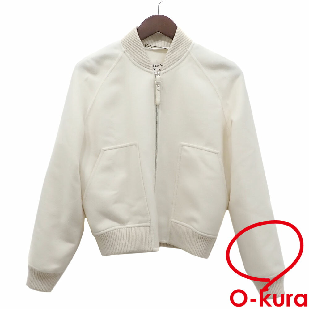 【中古】 エルメス 上衣 レディース 白いこと 大きさ32 カシミール 古着 御召しもの アウター 御召しもの