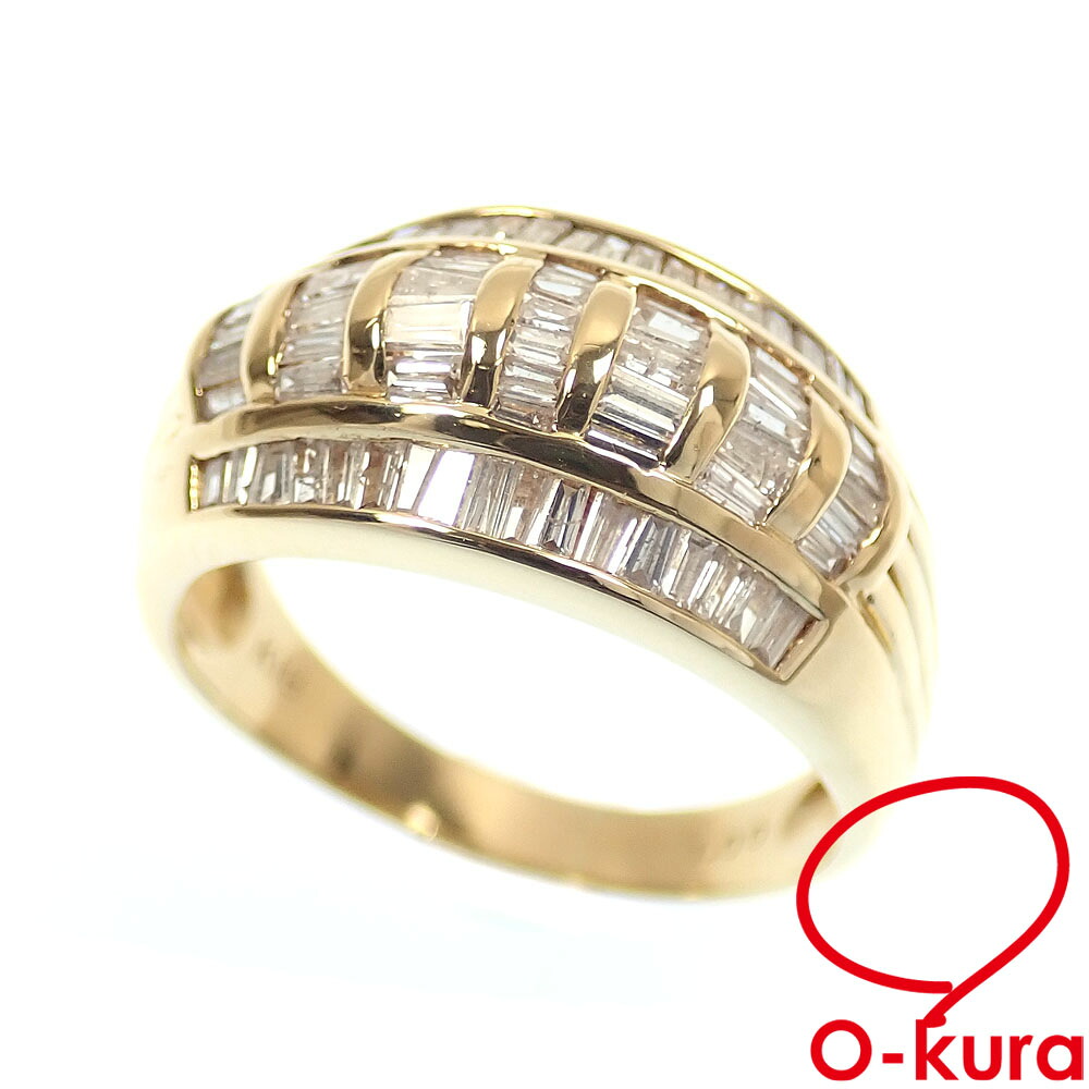 【中古】 ダイヤモンド リング レディース K18YG 16.5号 1.00ct 6.3g 18金 イエローゴールド 750 指輪