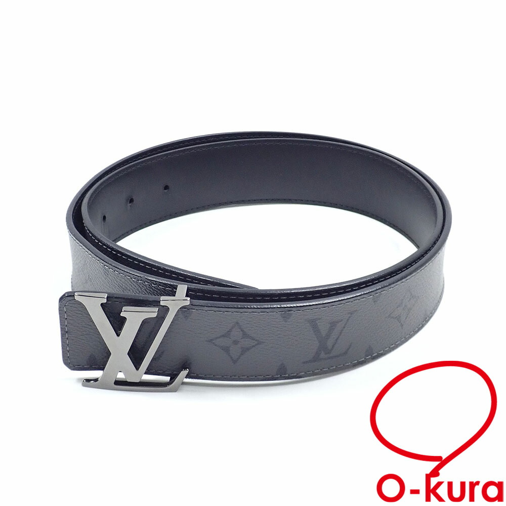 【中古】 ルイ・ヴィトン 胴締め・LV かしら文字 40MM リヴァーシブル メンズ 薄墨色 黒いこと 100糎 40in PVC 金属元素 M0285 古着 お召しもの