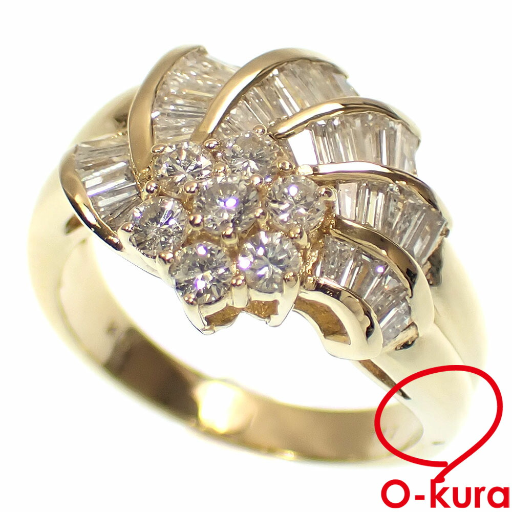 【中古】 ダイヤモンド リング レディース K18YG 12号 1.17ct 6.0g 18金 750 イエローゴールド 指輪