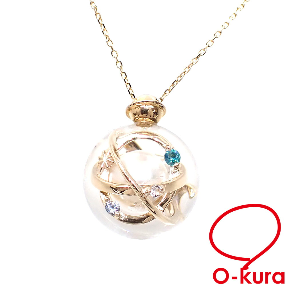 【中古】 スタージュエリー パール ネックレス レディース K10YG 4.0g 10金 イエローゴールド 色石 透明石 三日月 CLEAR CELESTIALコレクション