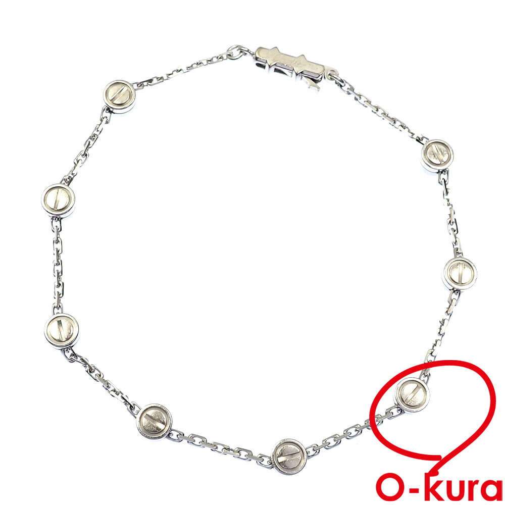 【中古】 カルティエ ラブ パスティーユ ブレスレット レディース K18WG 7.7g 750 18金 ホワイトゴールド