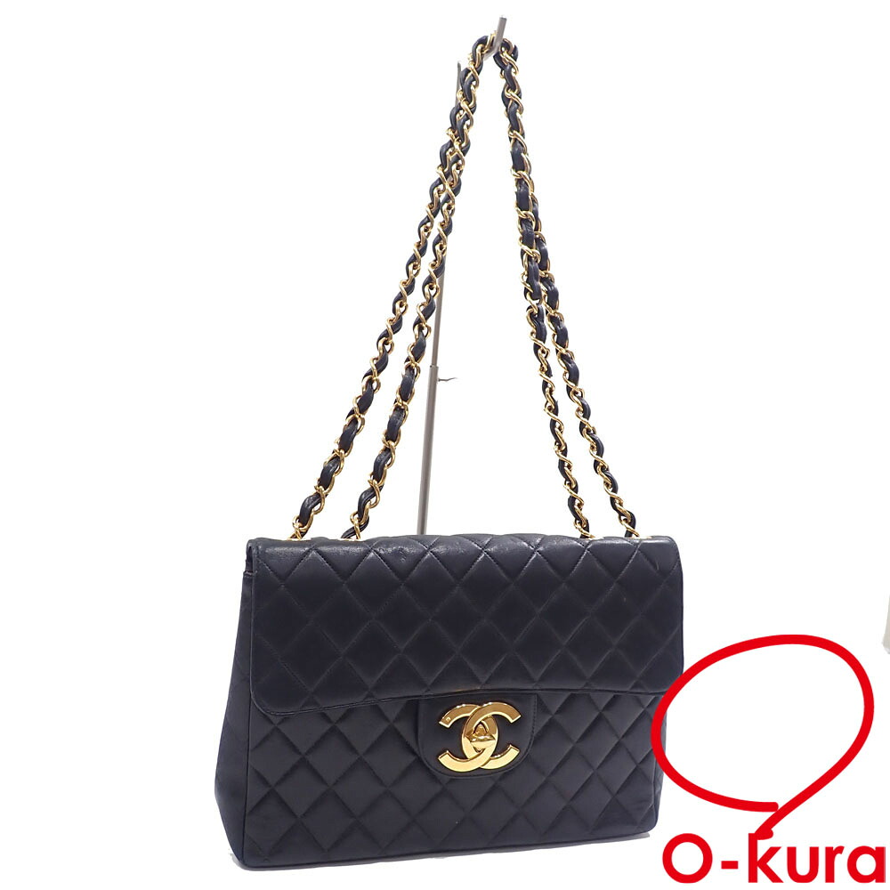 【中古】 シャネル チェーン店ショルダーバッグ デカマトラッセ 30 レディース 黒いこと 黒 子ヒツジ人はだ 革 膝掛け 曲がった掛け ココマーク ゴールド金具