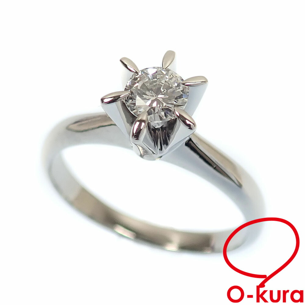 【中古】 ダイヤモンド リング レディース Pt900 17号 0.414ct 5.9g プラチナ 一粒 立爪 指輪|大蔵質店