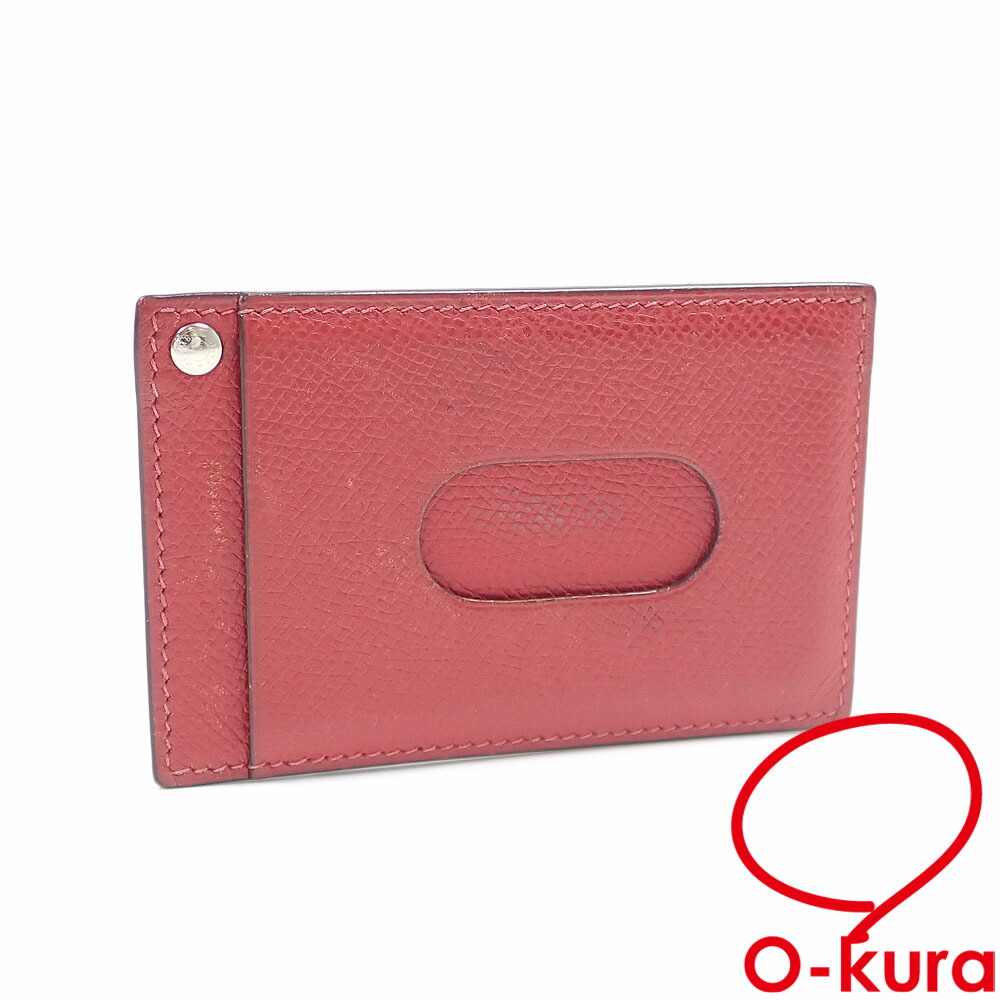【中古】 エルメス セリエ チュウチュウ 歌留多入れもの レディース 赤いこと 赤 ヴォーエプソン □I目じるし 2005年令製 HERMES 通り手形入れもの