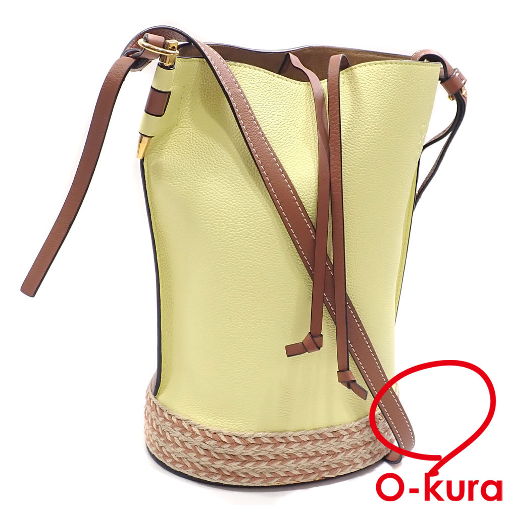 【中古】 ロエベ ショルダーバッグ 論理ゲート 井戸釣瓶 御徒面子 レディース 黄色 赤銅色 黄味がかった カーフレザー A650Z56X01 革 肩かけ
