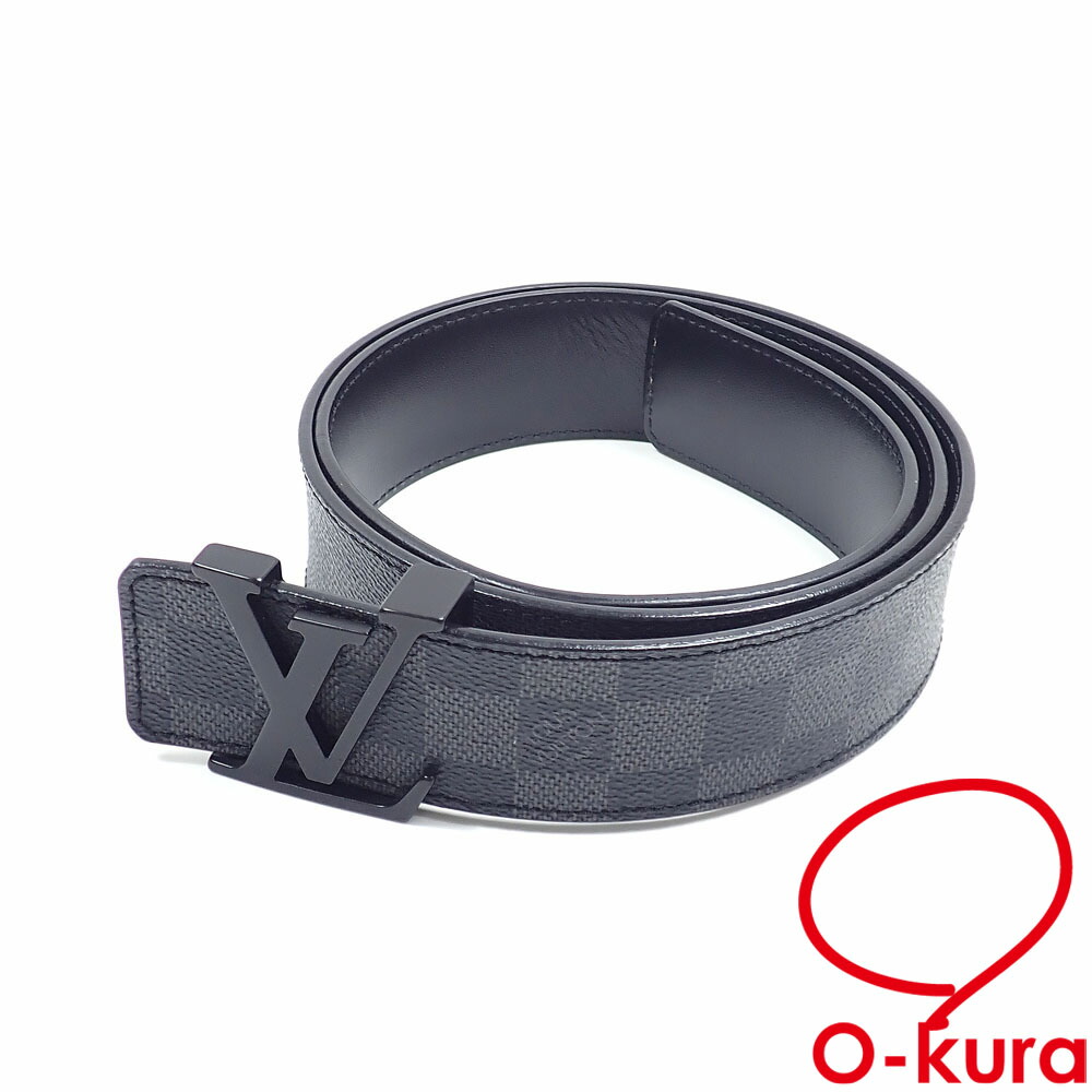 【中古】 ルイ・ヴィトン 胴締め サンチュール・LVかしら文字 40MM メンズ 黒いこと 黒 95糎 38in ダミエグラフィット M9808 古着 お召しもの
