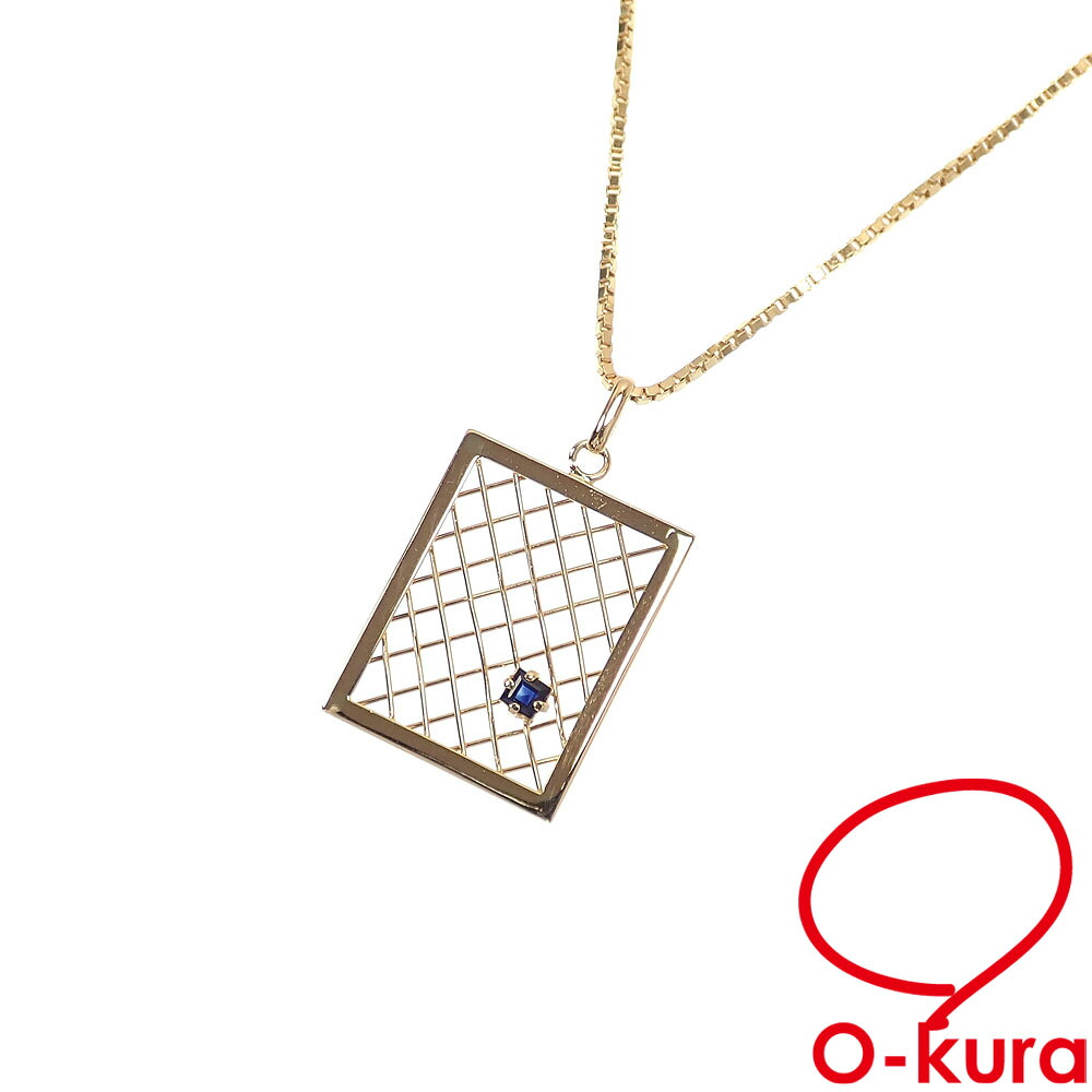 【中古】 サファイア ネックレス レディース K18YG 4.6g 18金 イエローゴールド 750｜大蔵質店