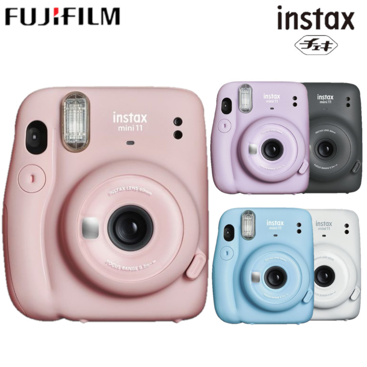 初回限定 チェキ 本体 Instax Mini11 Fujifilm 富士フイルム インスタントカメラ ポラロイドカメラ フィルムカメラ ポラロイド カメラ かわいい カラフル ポップ スカイブルー ブラッシュピンク チャコールグレイ アイスホワイト ライラックパープル D 最新の激安