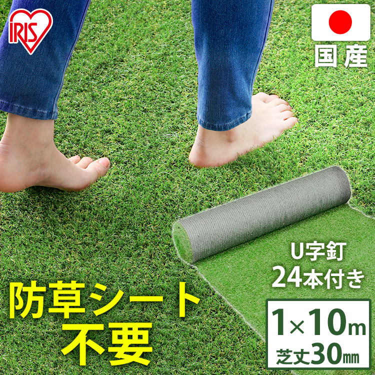 人工芝 1m×10m 渦状文 アイリスオーヤマ 防草腰掛け一体型 芝地 耐久性 U字針 24本 防菌類役立つこと付 飾り気の無い据え付ける 庭 回廊 ガーデニング 庭園 中庭 露台 DIY 愛玩動物 犬 ちびっ子 ふかふか 写実的防草人工芝 RP-30110 *