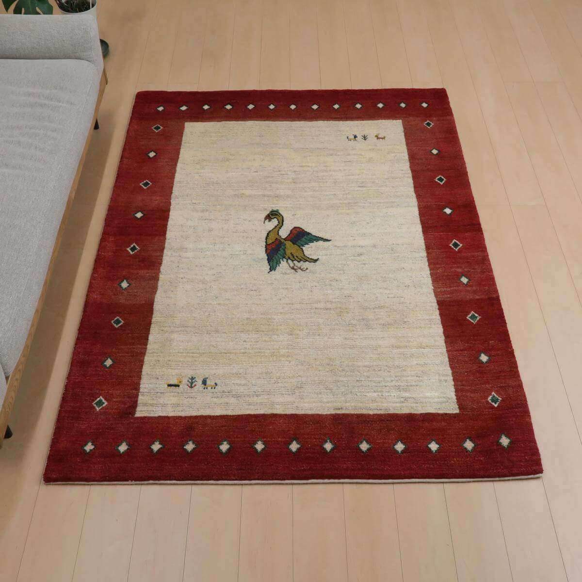 ギャッベ イラン製 リビングサイズ 208×152cm 手織り 天然 ウール100% 長方形 草木染 モダン ナチュラル 北欧 ラグ 絨毯 マット ラグマット ギャベ 床暖房対応 ホットカーペット対応 （BL-11346） 100,650円