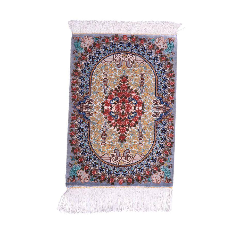 ペルシャ絨毯 イラン製 41×28cm 手織り 天然 シルク100% 長方形 草木染 高級 ナチュラル 北欧 ラグ 絨毯 マット ラグマット カーペット 床暖房対応 ホットカーペット対応 （FN-70277） 69,575円