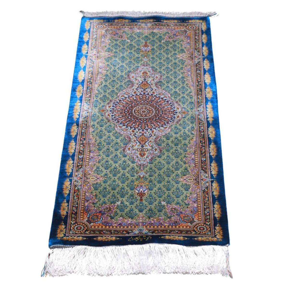 イラン引っ敷き ペルシャ製  113×45糎 手織り 生まれながら 絹地100% 矩形 草木染 御前上等 自然的 北欧 引っ敷き 引っ敷き 引っ敷き 引っ敷き 引っ敷き  床暖房装置相応う 熱っぽい引っ敷き相応う （FN-70318）