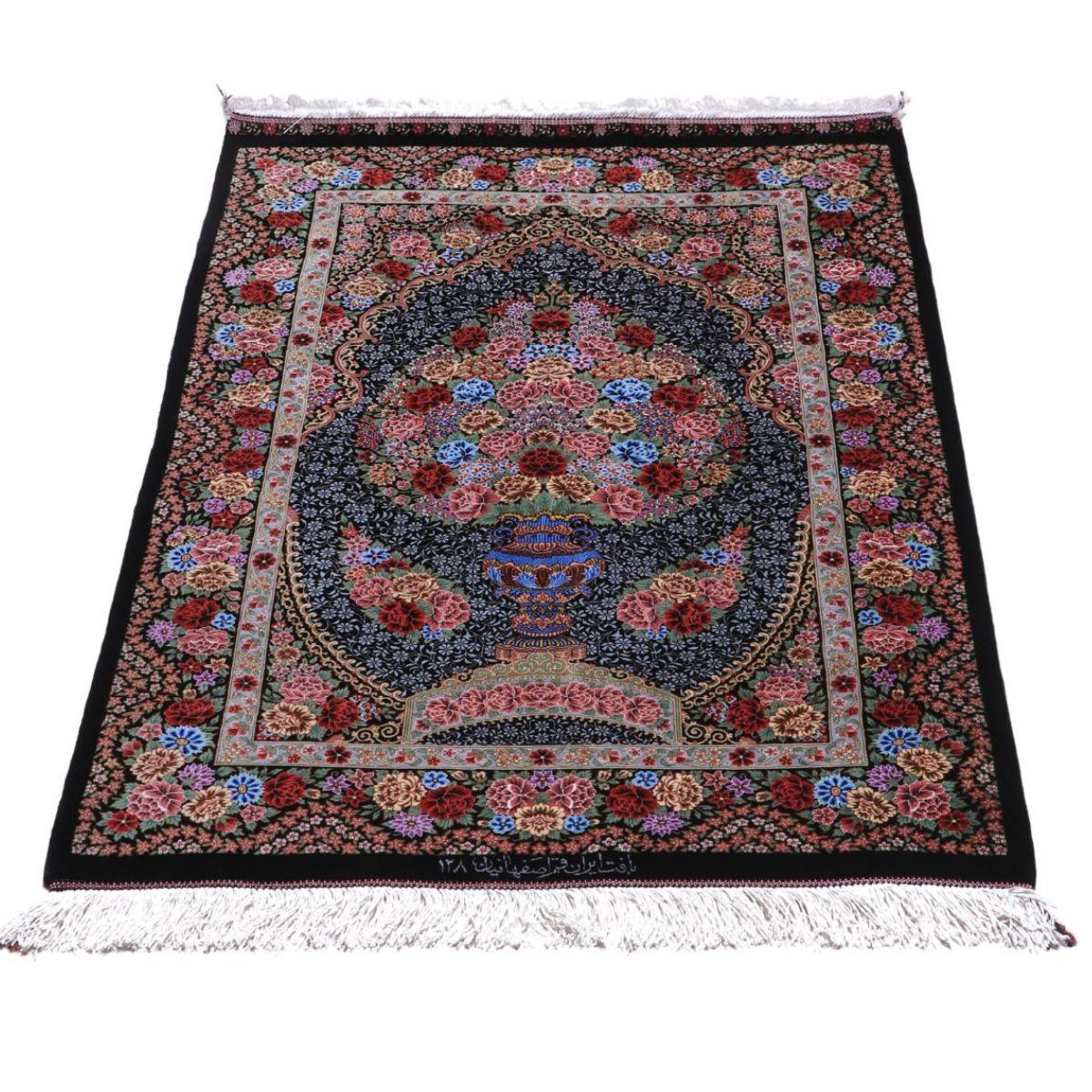 ペルシャ絨毯 イラン製 124×80cm 手織り 天然 シルク100% 長方形 草木染 高級 ナチュラル 北欧 ラグ 絨毯 マット ラグマット カーペット 床暖房対応 ホットカーペット対応 （FN-70329） 436,480円