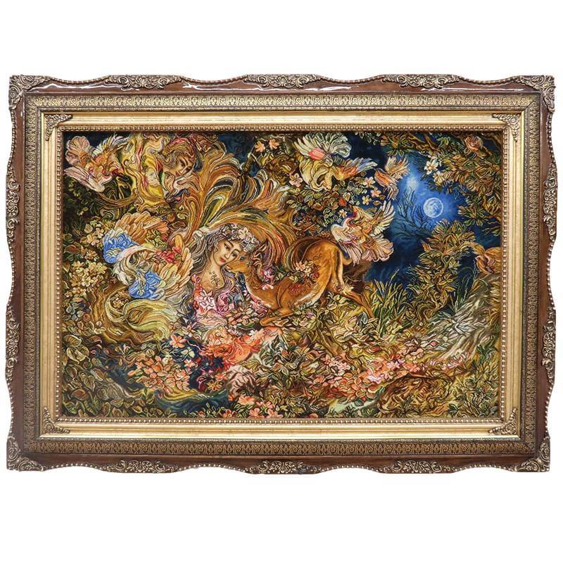 楽天市場】ペルシャ絨毯 イラン・タブリーズ 絵画 125×92cm（額縁込 
