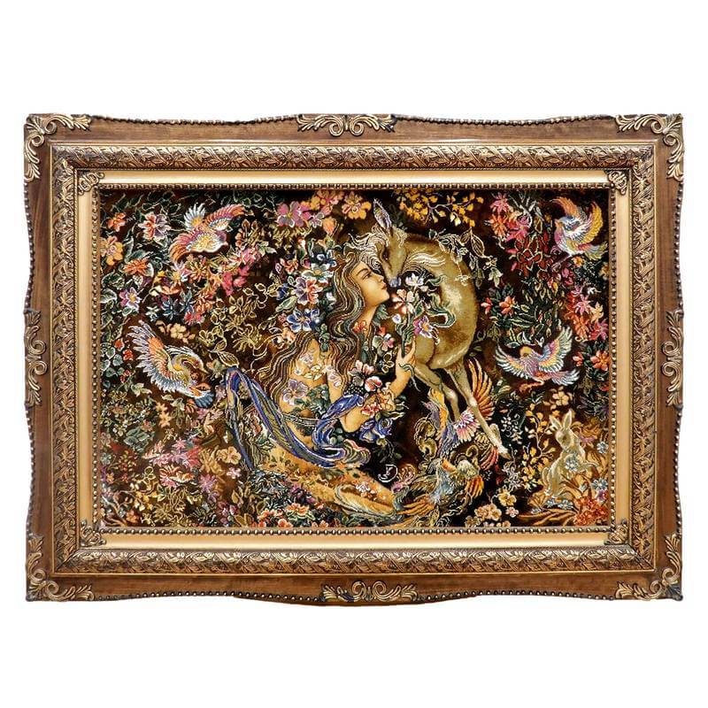 楽天市場】絵画・ペルシャ絨毯 タブリーズ産 88×124cm（額込