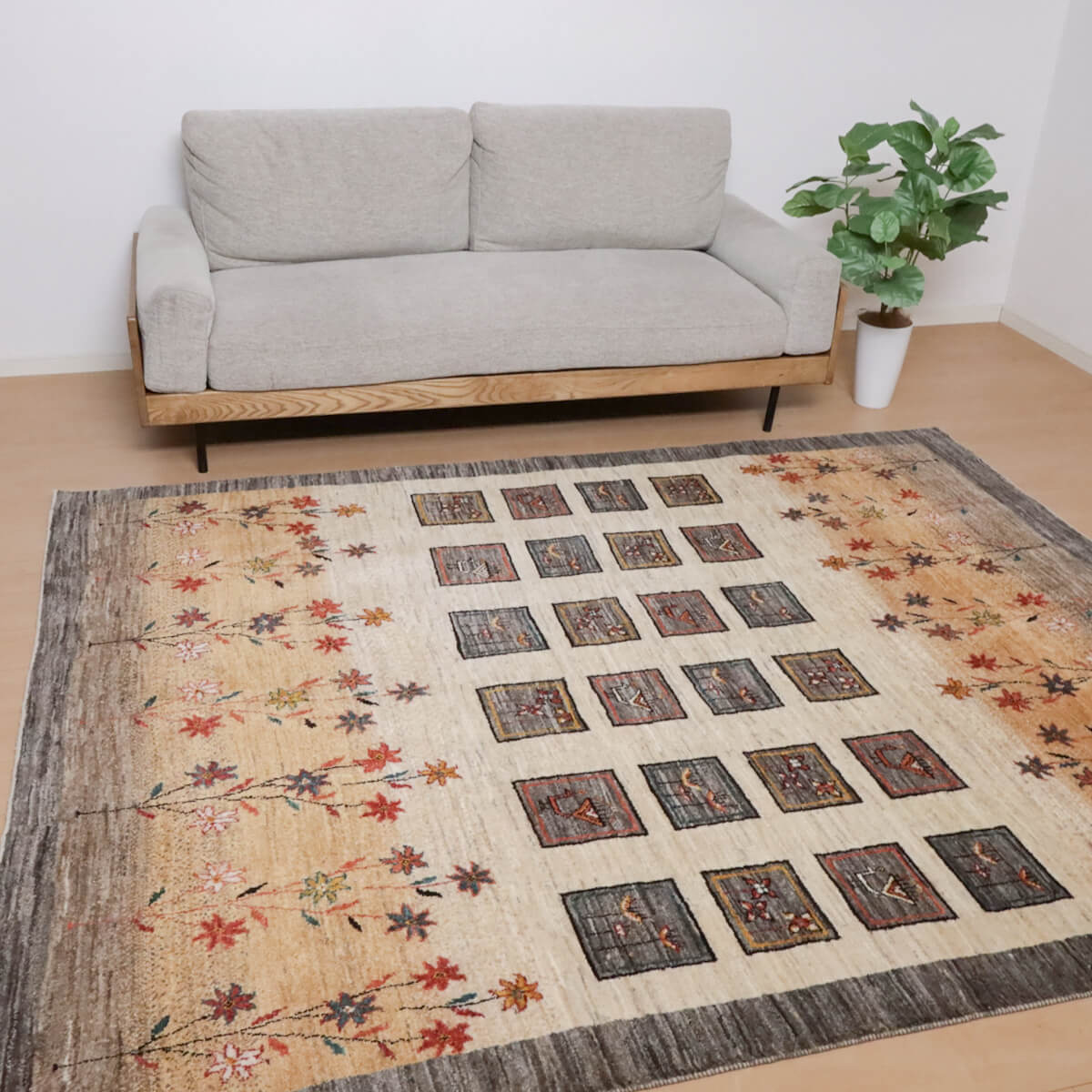 ギャッベ ペルシャ製 リビング大きさ 249×200珊 手織り 生まれながら 羊毛100% 矩形 草木染 今めかしい 愛くるしい 今めかしい 自然的 北欧 引っ敷き 引っ敷き 引っ敷き 引っ敷き ギャベ 床暖房装置相応う 熱っぽい引っ敷き相応う （HL-12052）