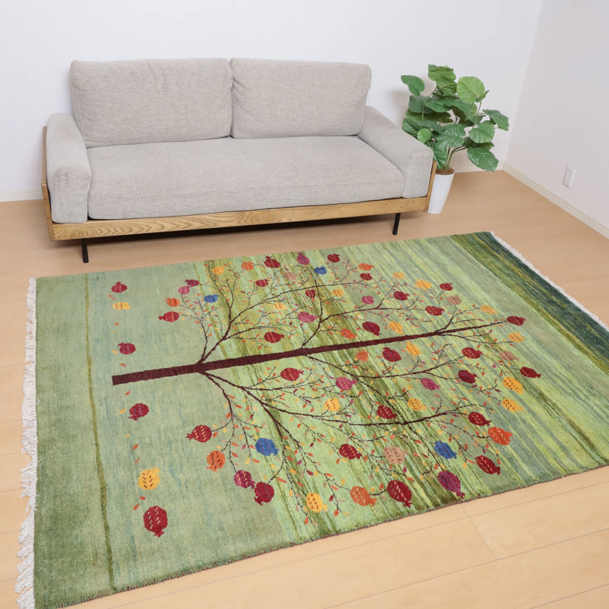 楽天市場】イラン産 ギャッベ ギャべ 座布団 マット 40cm角 ウール100