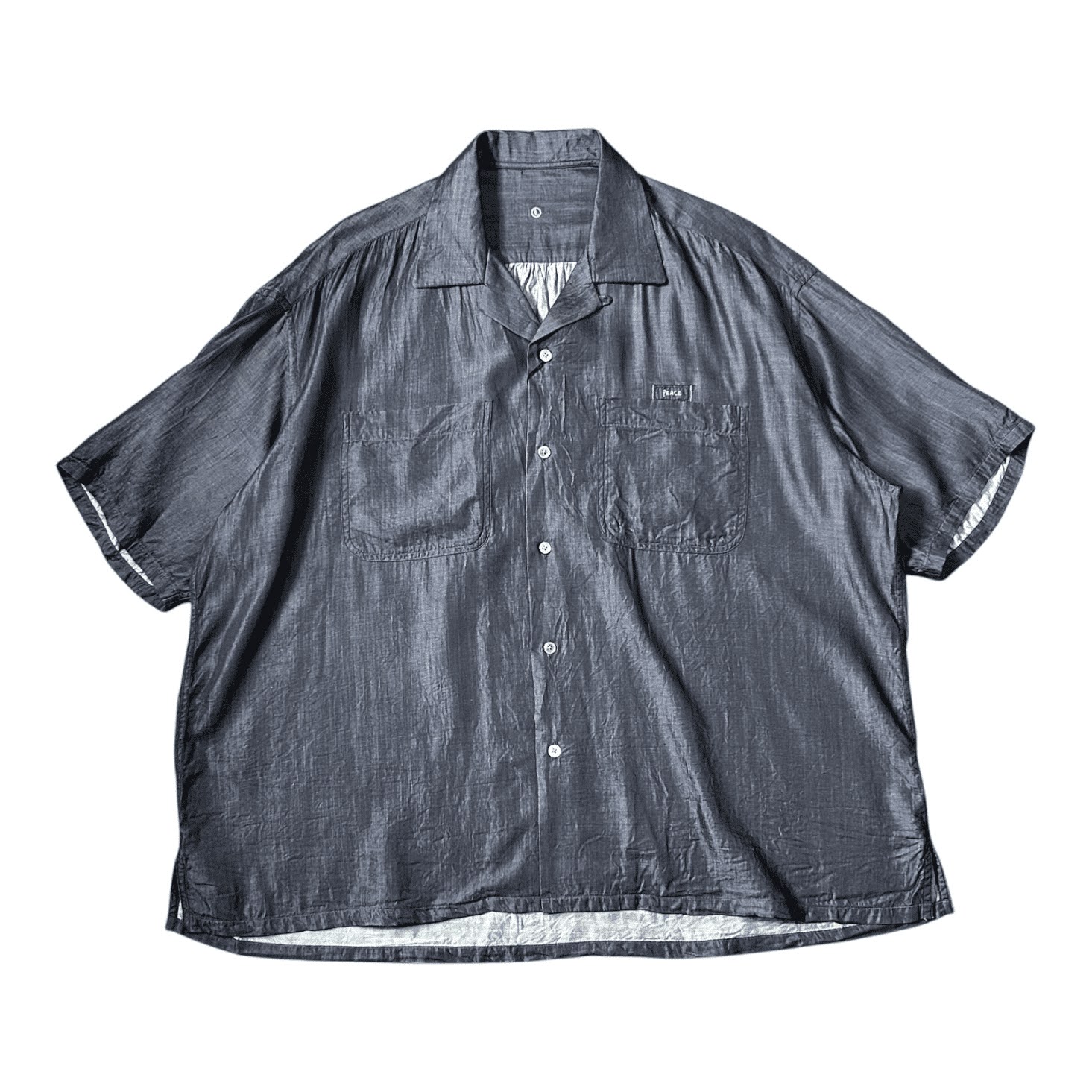 ポーター 　オープンカラー　シルク混レーヨンシャツM　フェード ポーター オープンカラー シルク混レーヨンシャツM フェード